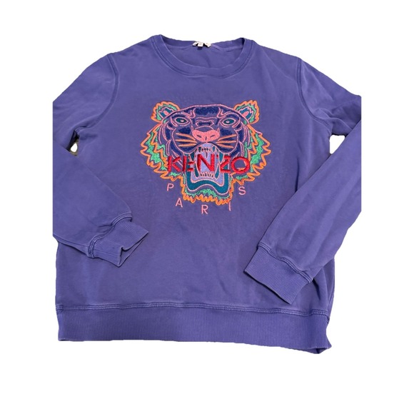 Kenzo Other - Kenzo Paris Tiger Embroidered Pullover Sweatshirt Black Gold Tiger Red Print XL